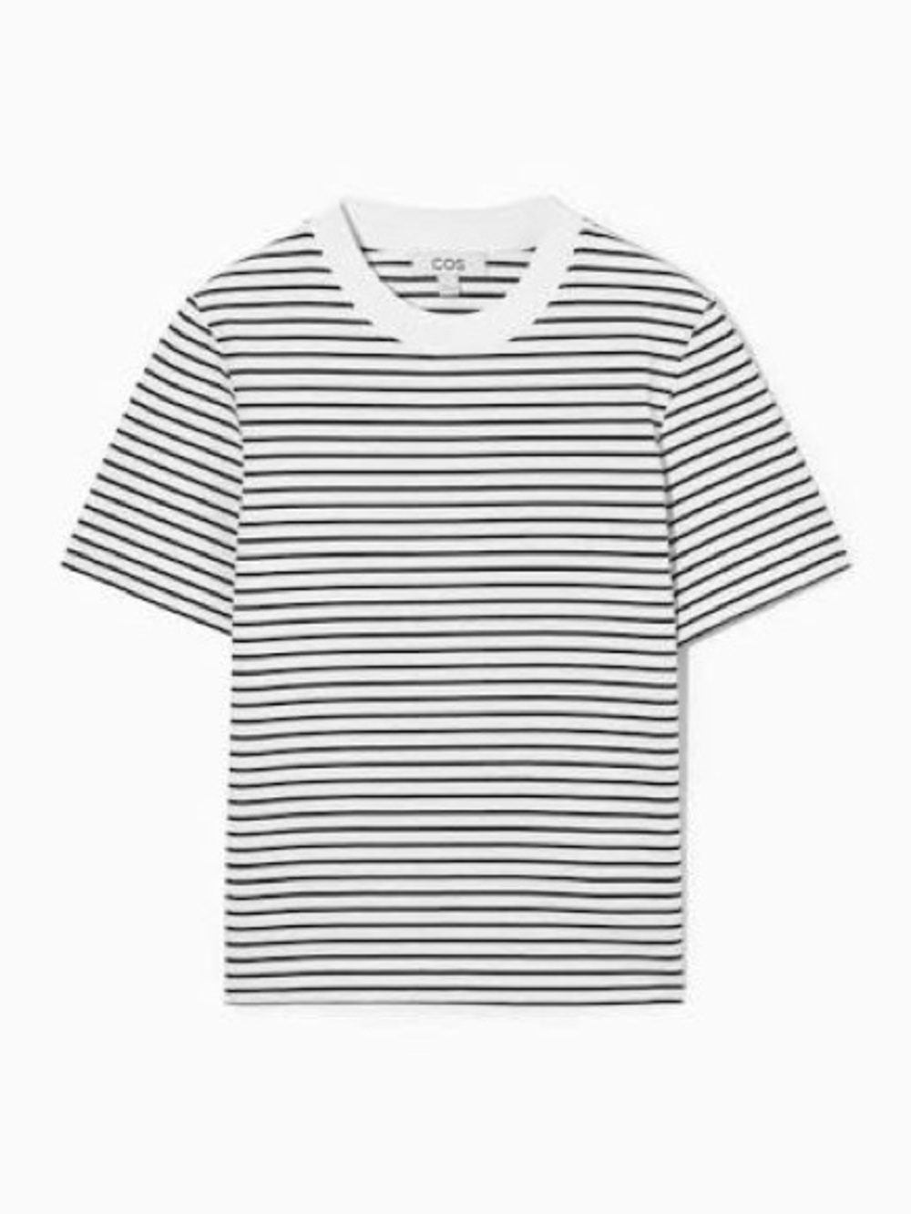 COS women’s clean cut regular White and Black Striped Short Sleeve Tee size s